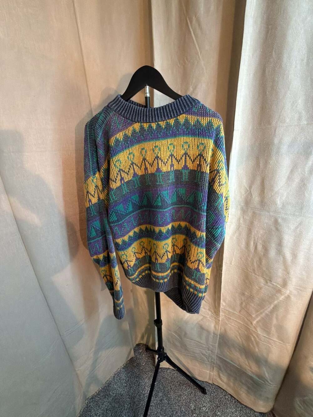 Vintage Unionbay 90s Geometric Pattern Crewneck Knit Sweater, Size L - Picture 1 of 4